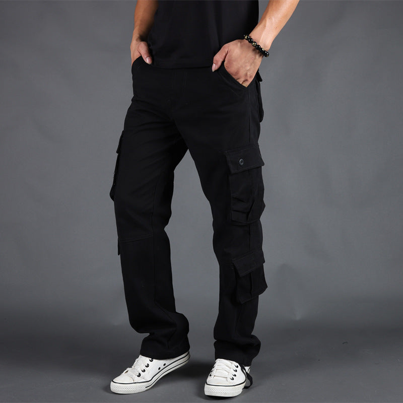 mens fall fashion Export Spring and Autumn Casual Pants Men's New Multi-Pocket Overalls plus Size Cotton Straight Trousers Outdoor Military Pants