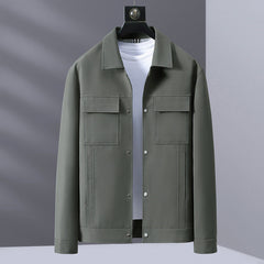 Hehope Casual Polo Collar Spring And Autumn Solid Color jacket