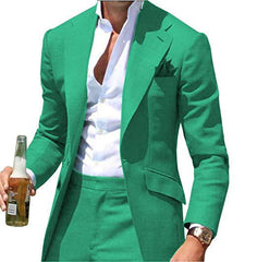 men in black costume Green Business Casual Suit Summer Suit Groom Best Man Suit Two-Piece Men's Suit