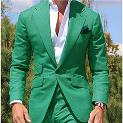 men in black costume Green Business Casual Suit Summer Suit Groom Best Man Suit Two-Piece Men's Suit