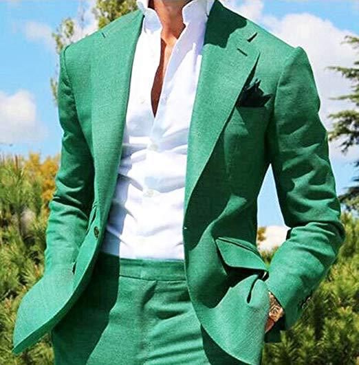 men in black costume Green Business Casual Suit Summer Suit Groom Best Man Suit Two-Piece Men's Suit