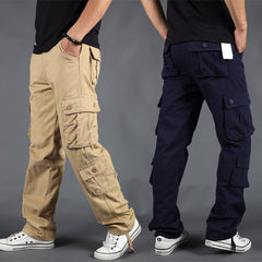 mens fall fashion Export Spring and Autumn Casual Pants Men's New Multi-Pocket Overalls plus Size Cotton Straight Trousers Outdoor Military Pants