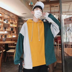 Hehope Loose Color Block Hoodie