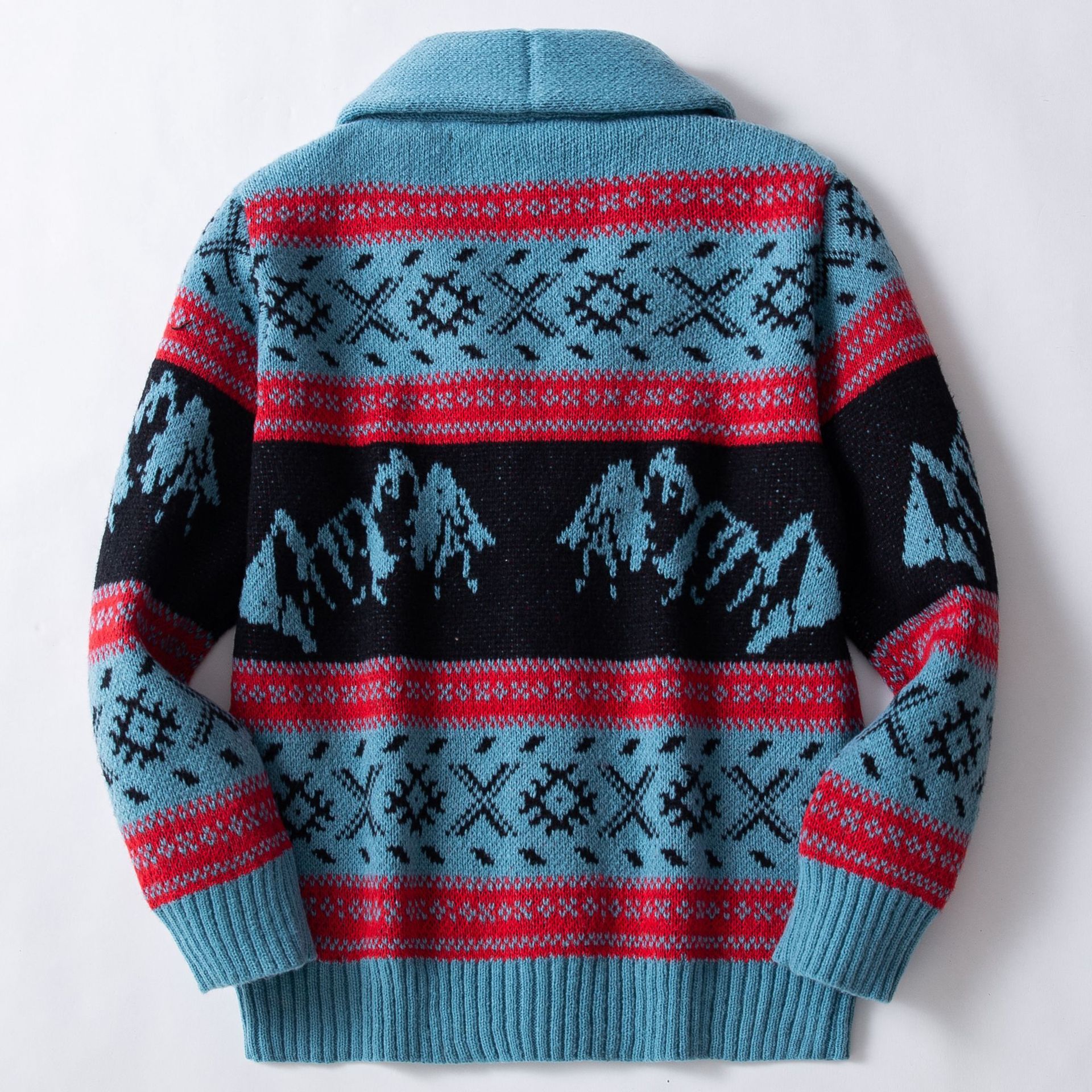 Hehope European And American Retro Jacquard Knitted sweater