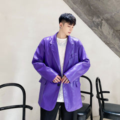 Hehope Korean Style Personalized Purple Coat