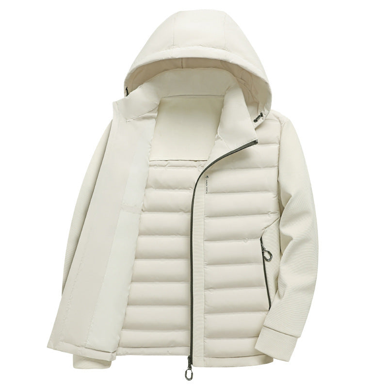 Hehope Hooded White Duck Warm Down Jacket