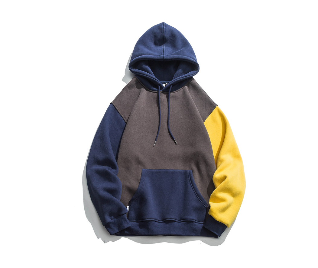 Hehope Loose sleeves contrast hoodie