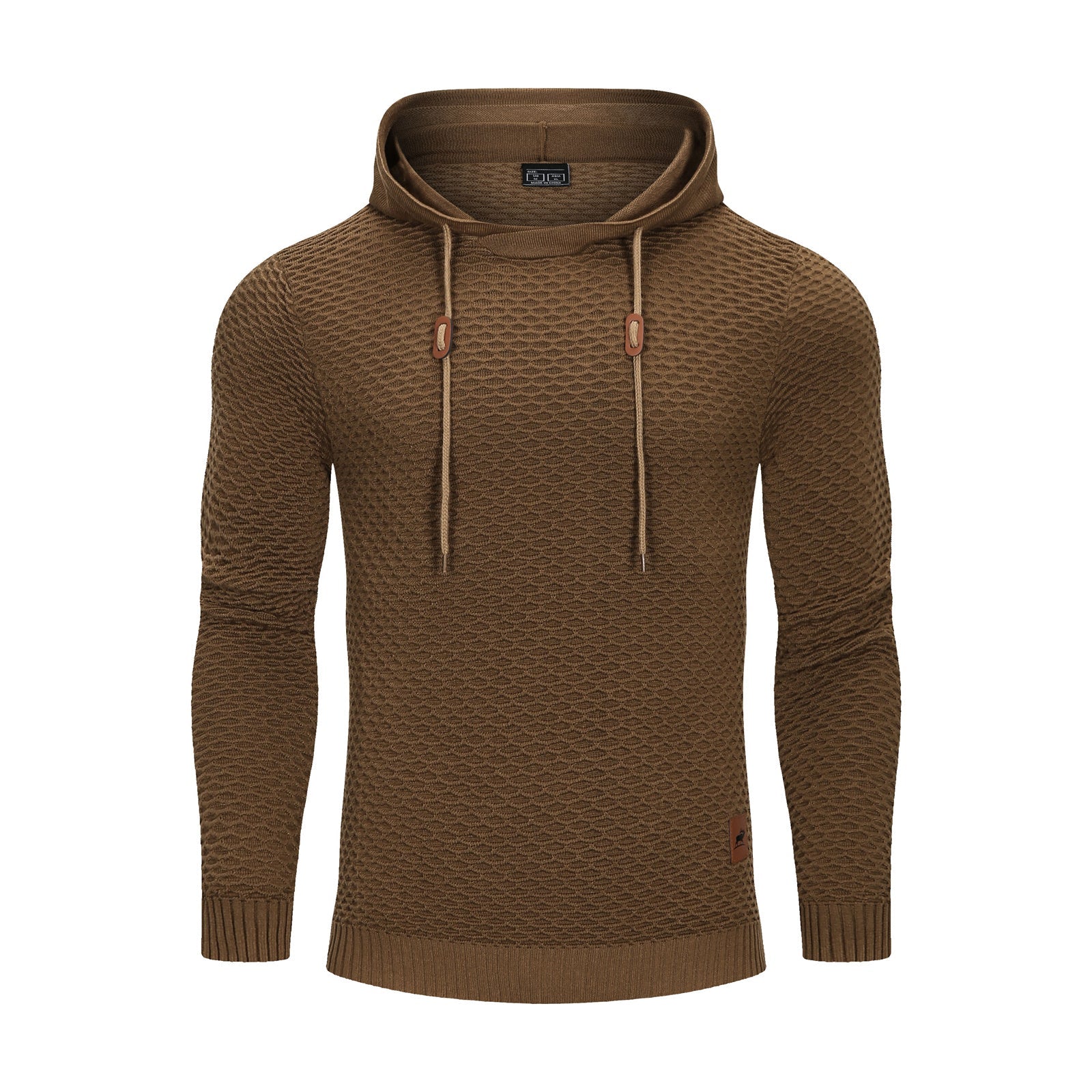 Hehope 3D Pattern Outdoor Sports Elastic Men Hoodies Solid Color Casual Hoodies