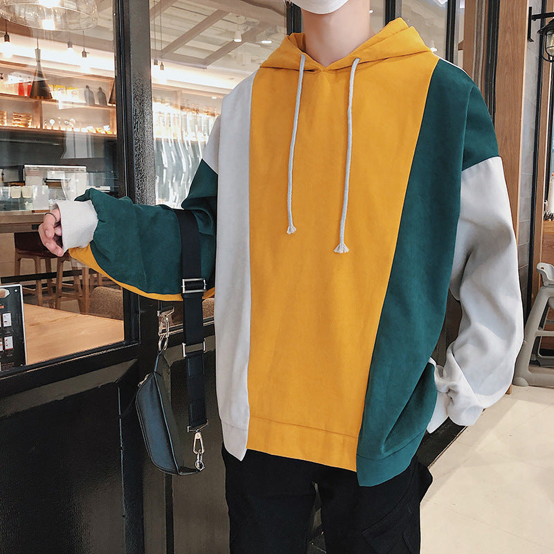 Hehope Loose Color Block Hoodie