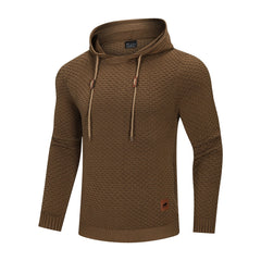 Hehope 3D Pattern Outdoor Sports Elastic Men Hoodies Solid Color Casual Hoodies