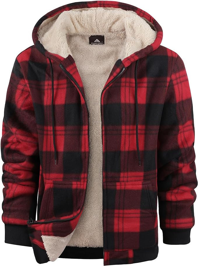 Hehope Thickened Cotton-padded Plaid Long Sleeve Loose jacket