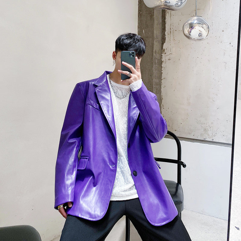 Hehope Korean Style Personalized Purple Coat