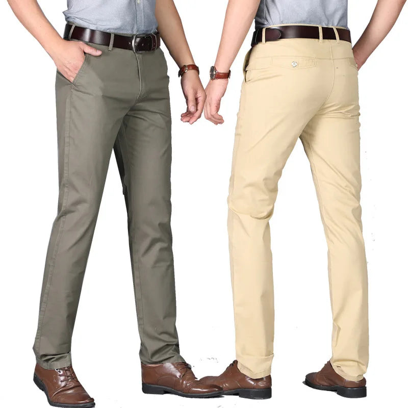 Hehope Summer Men's Casual Ting Trousers Fashion Pants Male Brand Solid Color Trousers High Quality