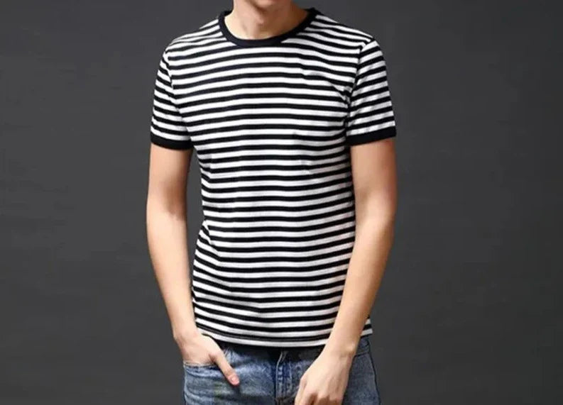 Hehope Couples Dress plus Size Wholesale Fashion Stripe T-Shirts Men 2023 New  Summer Shirts For Mens Casual Men's  T Shirt  S-4XL