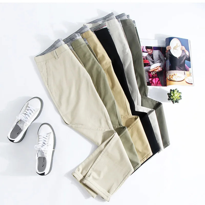 Hehope Summer Men's Casual Ting Trousers Fashion Pants Male Brand Solid Color Trousers High Quality