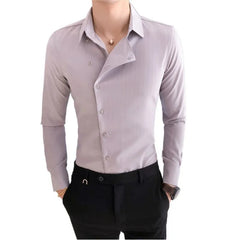 Hehope High Quality Solid Color Shirt Dress Brand New Slim Fit Men Shirt Solid  Long Sleeve Shirts Men Camisa Masculina Tuxedo Clothes