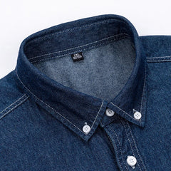 Hehope Men's Denim Shirts Short Sleeve Cotton Slim cotton Jeans Denim Shirts Men Summer High Quality Pockets Shirt Men Clothing