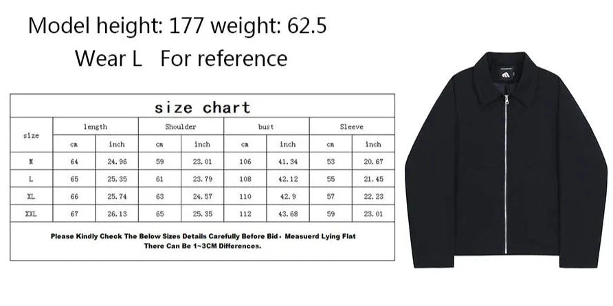 Hehope Solid Lapel Zipper Coat Man's Korean Casual Loose Black Jacket Men Fashion  Men's Jacket Man New Spring Autumn