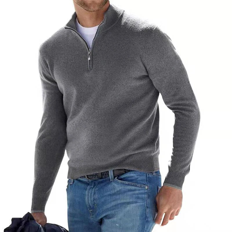 Hehope New Spring Autumn High Quality Knitting Polo Shirts Men Sweatshirt Solid Casual Long Sleeve Zipper Shirts Men Top Lapel Clothing