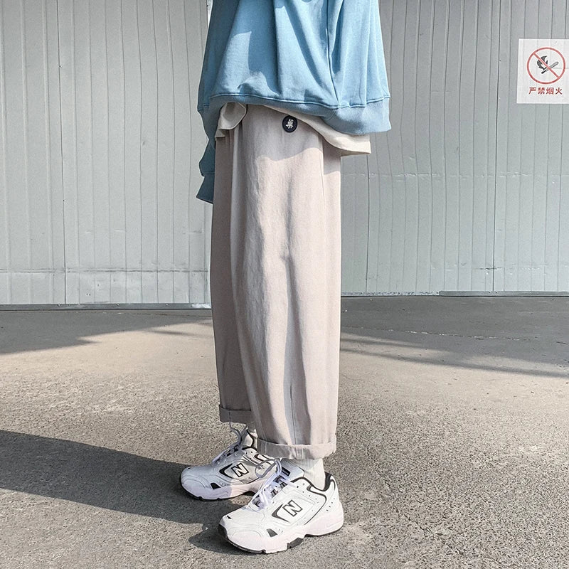 Hehope Wide leg pants men's pants spring and autumn casual pants Korean fashion loose overalls trendy straight pants streetwear New