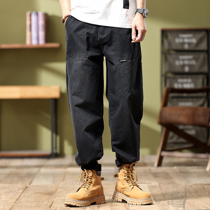 men’s fashion 2024 New Japanese Retro Trendy Jeans Men's Loose Youth All-Match Harem Pants Men's Jeans Men's Fashion