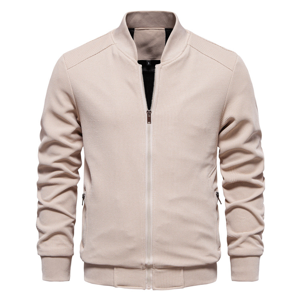 mens fall fashion Spring and Autumn 2024 Stand Collar New Men's Solid Color Jacket Casual Jacket Fashion Slim Men's Clothing