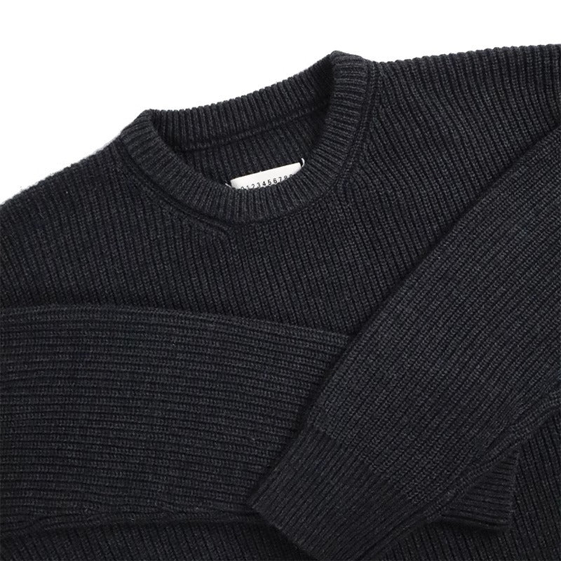 men’s style Autumn and Winter Casual Sweater Sweater Style Gray Black round Neck Loose Pullover Sweater Original Men and Women