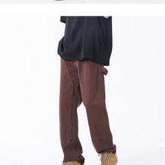 men fall outfits Men's and Women's Casual Pants Autumn Fashion Brand American Brown Vintage Straight Pants Style All-Matching Overalls Trousers