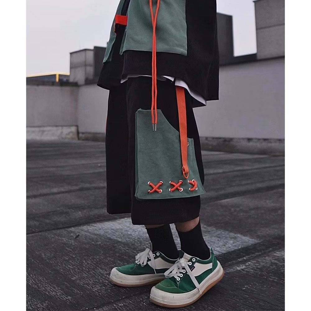 90s fashion men Straight Fashion Casual Pants Summer Workwear Large Pocket Loose Men's Sports Pants Fashion Fashion Brand Fifth Pants Youth Fashion