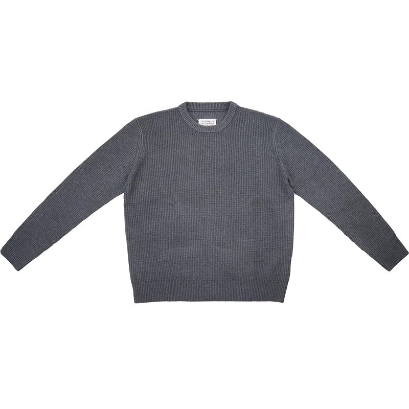 men’s style Autumn and Winter Casual Sweater Sweater Style Gray Black round Neck Loose Pullover Sweater Original Men and Women