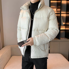 mens fall fashion Short Cotton-Padded Coat Men's Winter Thickened Warm Coat Men's New Cotton-Padded Coat Cotton-Padded Coat Stand Collar Men's Fashion