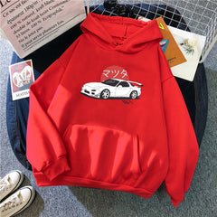 Hehope Car Printed Hoodie for men and women