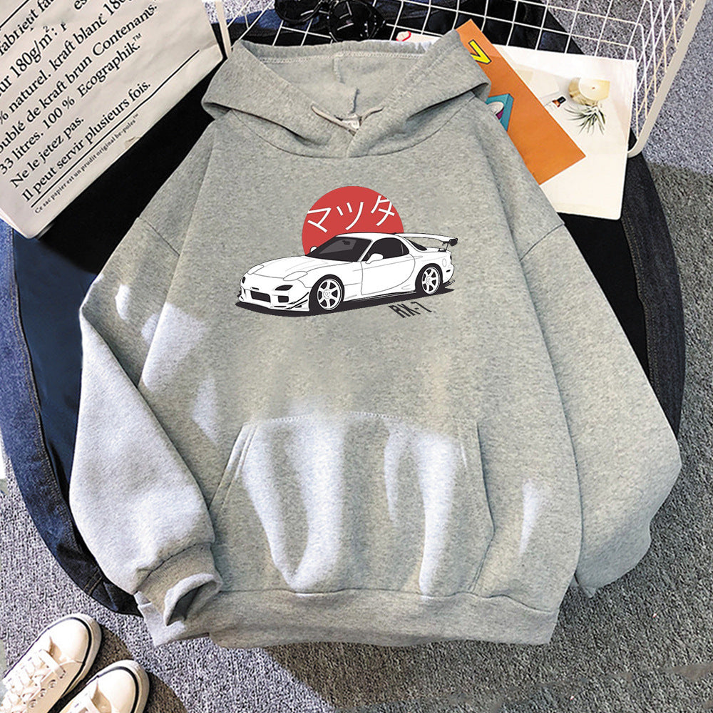 Hehope Car Printed Hoodie for men and women