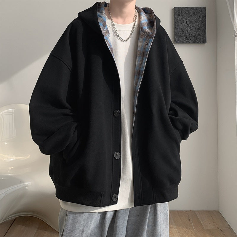 winter outfits men Couple's Sweater Men's Spring and Autumn New Loose All-Match plus Size Cardigan Jacket Japanese Hooded College Style Top