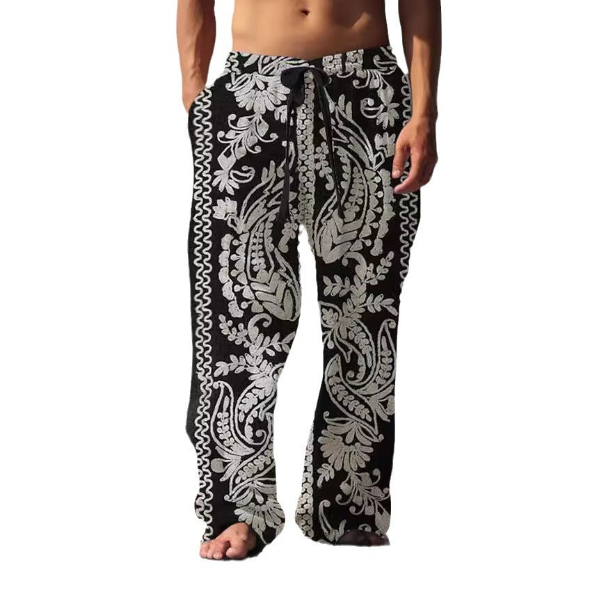 mens fall outfits 2024 New 3D Digital Printing Men's Casual Loose Sports Sweatpants Straight 