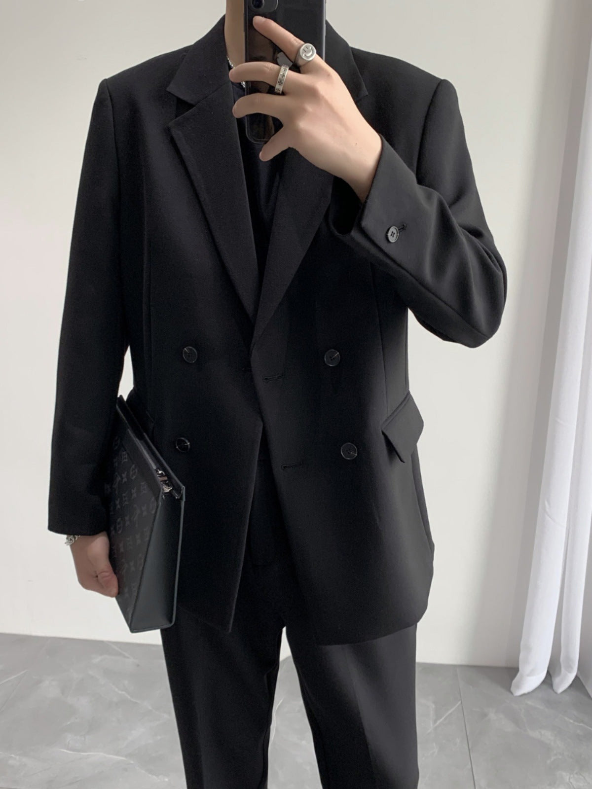 suit Casual Suit Jacket Men's Spring and Autumn Uniform Top Korean Style Loose Fashion Retro Single Suit Top Fashion