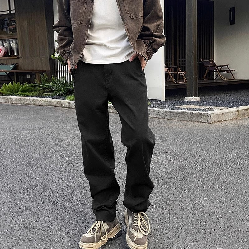 men fall outfits American Retro Workwear Logging Pants Men's Spring and Autumn Army Green Fashion Brand Loose Summer Men's Straight Casual Trousers