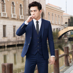 suits men Men's Three-Piece Suit Suit Men's Korean-Style Business Suit Suit Vest Suit Suit Men's Wedding Bridesmaid Men's Dress