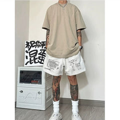 =boy outfits American Shorts Men's Summer Thin High Street Basketball Sports Shorts Loose Casual Pants