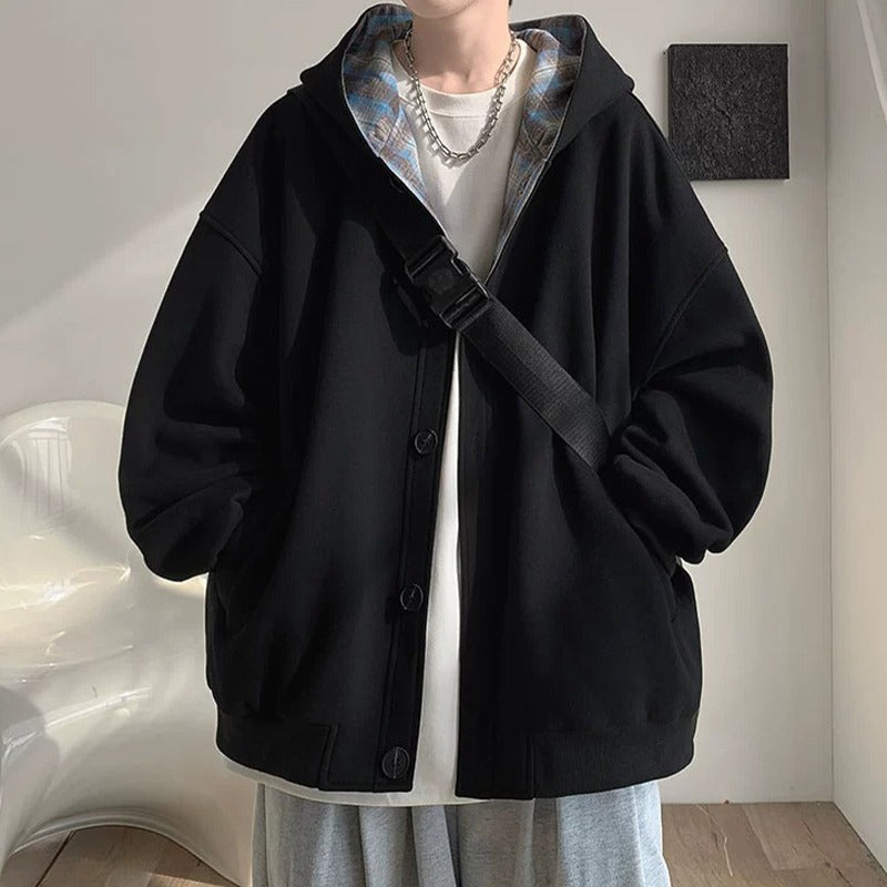 winter outfits men Couple's Sweater Men's Spring and Autumn New Loose All-Match plus Size Cardigan Jacket Japanese Hooded College Style Top