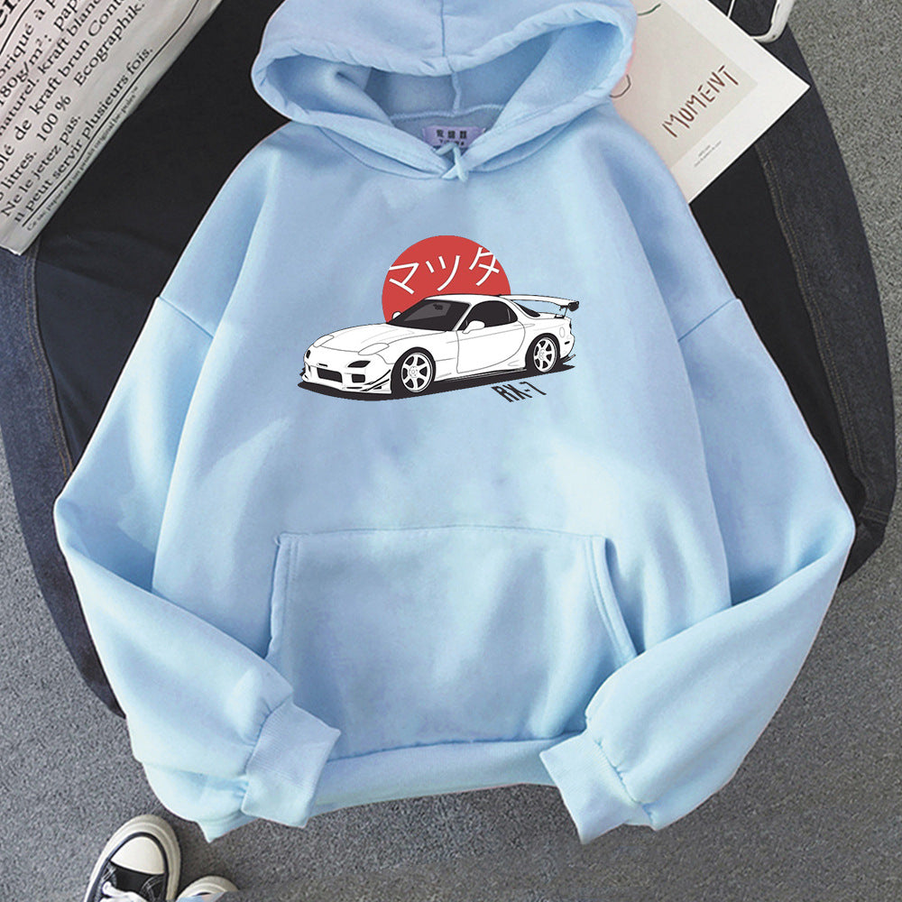 Hehope Car Printed Hoodie for men and women