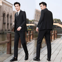 suits men Men's Three-Piece Suit Suit Men's Korean-Style Business Suit Suit Vest Suit Suit Men's Wedding Bridesmaid Men's Dress