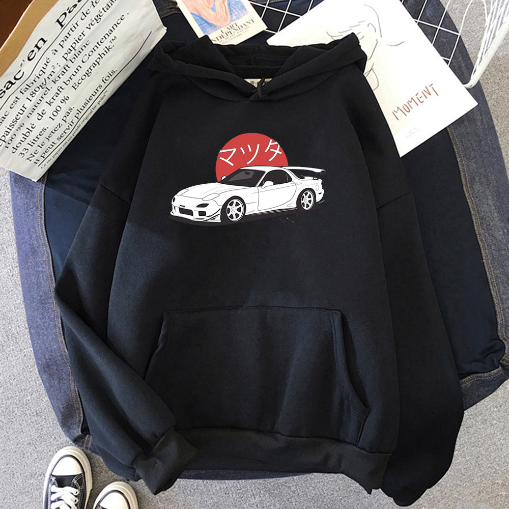 Hehope Car Printed Hoodie for men and women