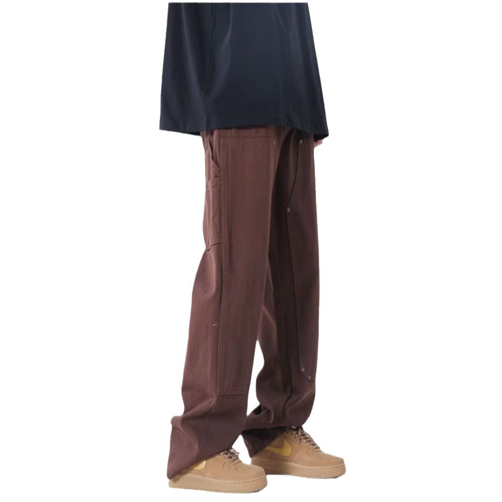 men fall outfits Men's and Women's Casual Pants Autumn Fashion Brand American Brown Vintage Straight Pants Style All-Matching Overalls Trousers