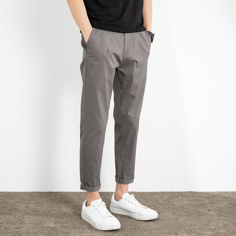 guy outfits Straight Casual Pants Men's Spring and Autumn Loose Korean Style Trendy Men's Pants Spring Gray Skinny Casual Trousers Men