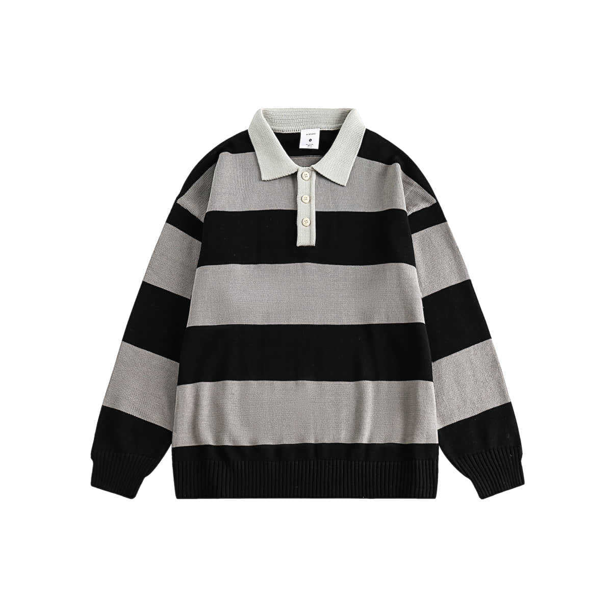 outfits for men Men's Clothing American Autumn New Striped Lapel Sweater Men's Loose Pullover Knitted Sweater