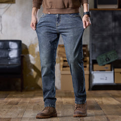 formal cowboy outfits men Retro Jeans Men's Loose Straight Fashion Distressed Washed American Casual Long Pants Men