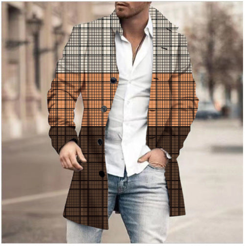 classy mens fashion New Spring, Autumn and Winter Men's Woolen Stand Collar Mid-Length Casual Overcoat Popular Woolen Overcoat