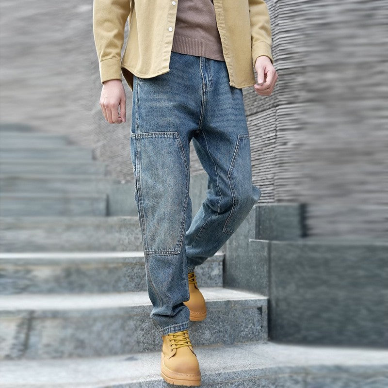 old money outfits men Autumn and Winter Slim Jeans Men's Fashion Casual Pants Men's Versatile Straight Pants Fashion Trend