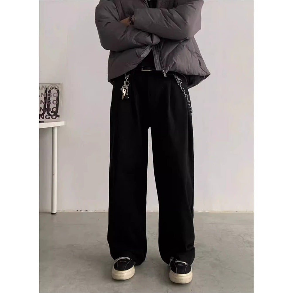 boy outfits American Style Vintage Casual Pants Men's Spring and Autumn New Japanese Style Loose Straight Workwear Wide Leg Long Pants